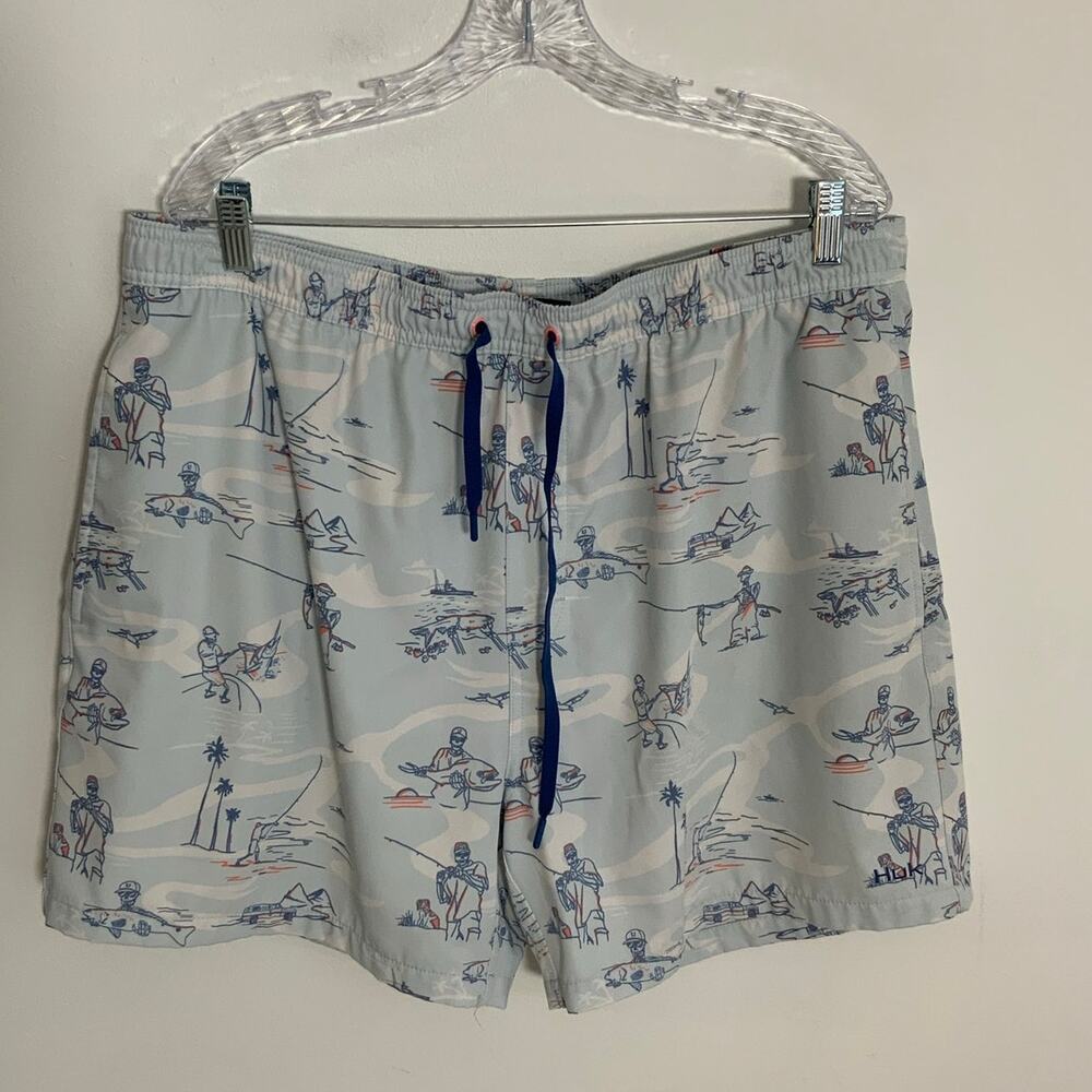 Huk men's XXL Swim trunks fishing‎ 5" inseam